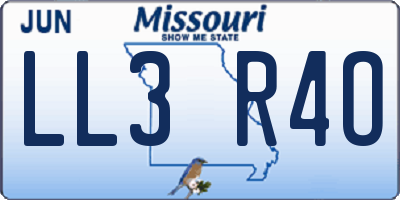 MO license plate LL3R4O