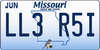 MO license plate LL3R5I