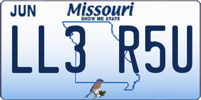 MO license plate LL3R5U