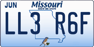 MO license plate LL3R6F