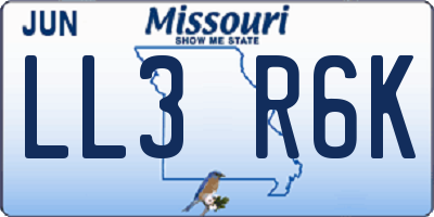 MO license plate LL3R6K