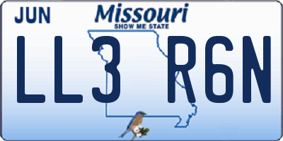 MO license plate LL3R6N