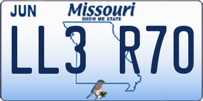 MO license plate LL3R7O