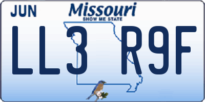 MO license plate LL3R9F