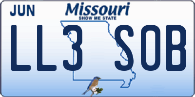 MO license plate LL3S0B
