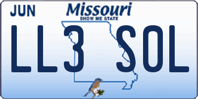 MO license plate LL3S0L
