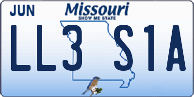 MO license plate LL3S1A
