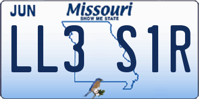 MO license plate LL3S1R