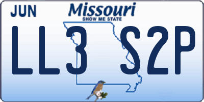 MO license plate LL3S2P