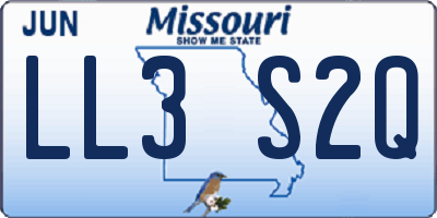 MO license plate LL3S2Q