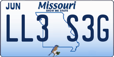 MO license plate LL3S3G