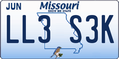 MO license plate LL3S3K