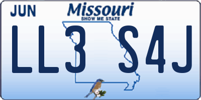 MO license plate LL3S4J