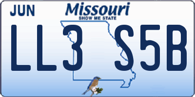 MO license plate LL3S5B