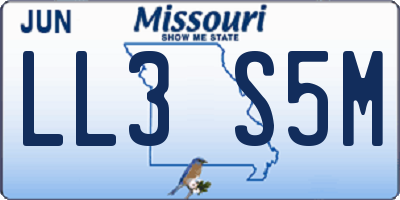 MO license plate LL3S5M