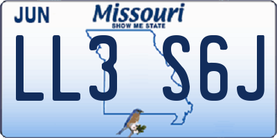 MO license plate LL3S6J