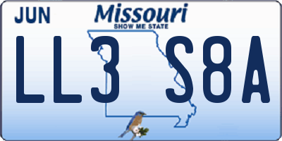 MO license plate LL3S8A