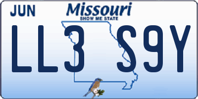 MO license plate LL3S9Y