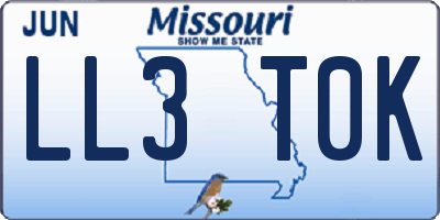 MO license plate LL3T0K