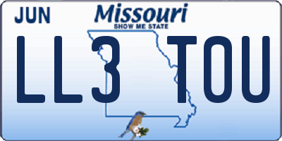 MO license plate LL3T0U
