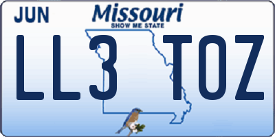 MO license plate LL3T0Z