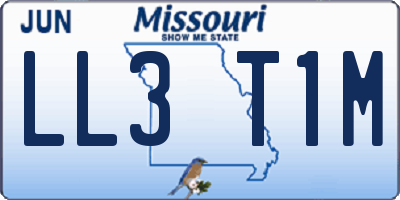 MO license plate LL3T1M