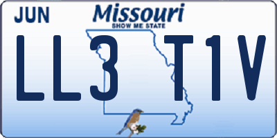 MO license plate LL3T1V