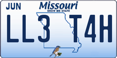MO license plate LL3T4H