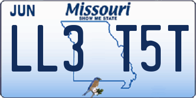 MO license plate LL3T5T