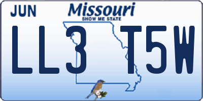 MO license plate LL3T5W