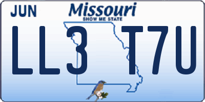MO license plate LL3T7U