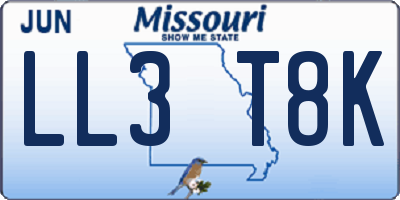 MO license plate LL3T8K