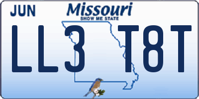 MO license plate LL3T8T