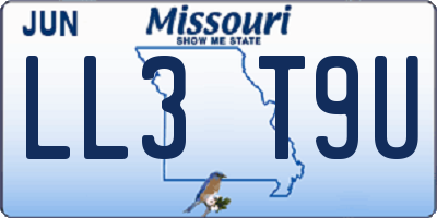 MO license plate LL3T9U