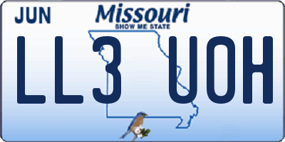 MO license plate LL3U0H