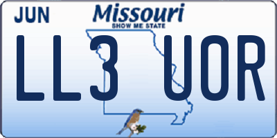MO license plate LL3U0R