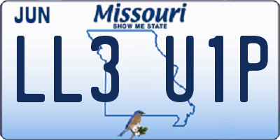 MO license plate LL3U1P