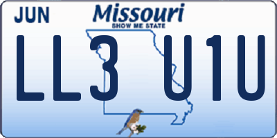 MO license plate LL3U1U