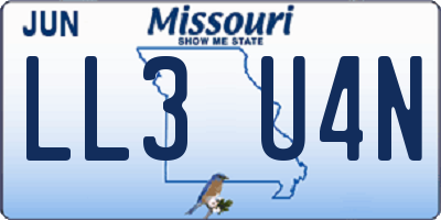 MO license plate LL3U4N