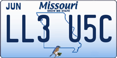 MO license plate LL3U5C
