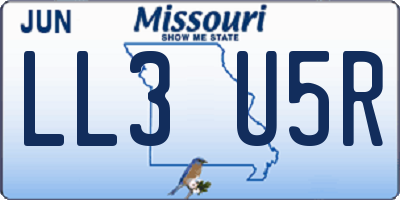 MO license plate LL3U5R