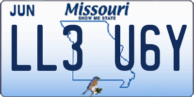MO license plate LL3U6Y