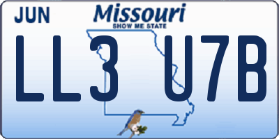 MO license plate LL3U7B