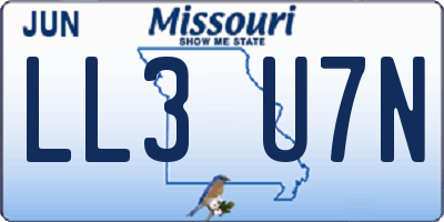 MO license plate LL3U7N