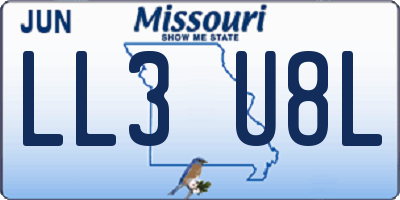 MO license plate LL3U8L