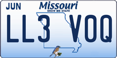 MO license plate LL3V0Q