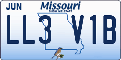 MO license plate LL3V1B