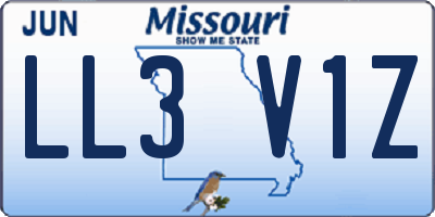 MO license plate LL3V1Z
