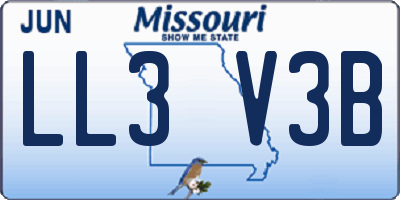 MO license plate LL3V3B