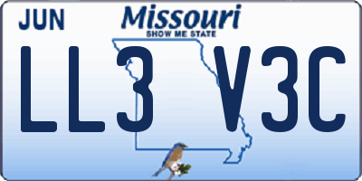 MO license plate LL3V3C